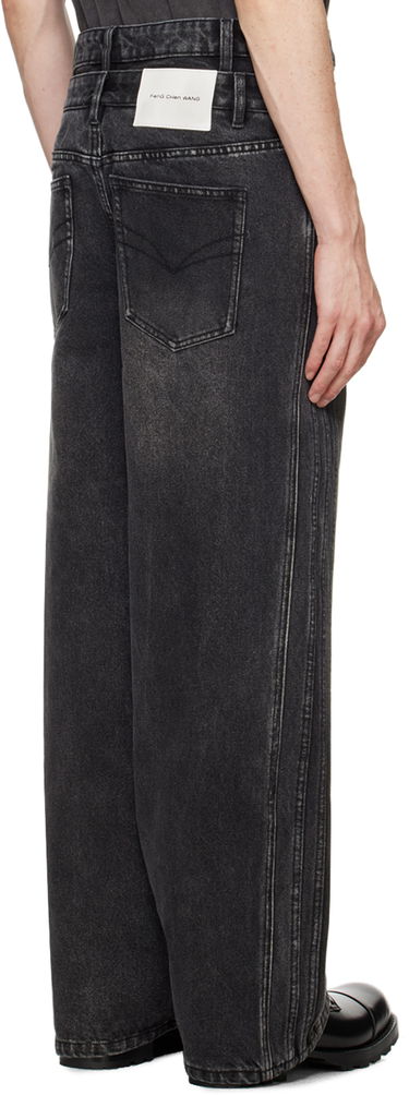 Jeans Feng Chen Wang Feng Chen Wang Double Waist Seaming Jeans Svart | FUF18TR10B, 2