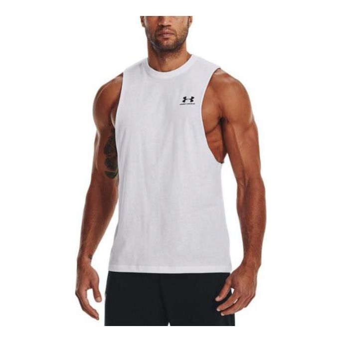 Linne Under Armour Men's Sportstyle Cut-Off Training Tank Top Vit | 1329286-101