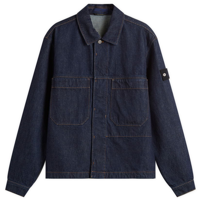 Jacka Stone Island Stone Island Denim Jacket Rinsed Large Mörkblå | K2S15Q100027-VJ201