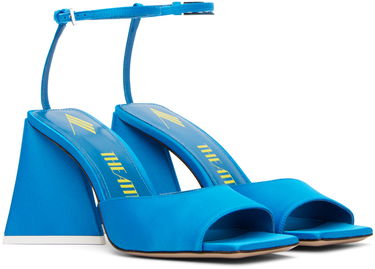 Tillbehör The Attico Attico Piper Satin Heeled Sandals Blå | 232WS599 V015, 3