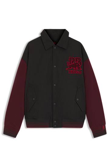 Bomberjacka BOSS HUGO x RB regular-fit varsity-style jacket with bull graphics Flerfärgad | 50549448, 0