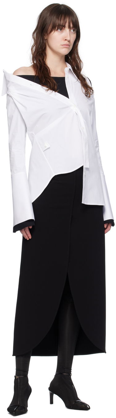 Kjol Courrèges Courrèges Ellipse Midi Skirt Svart | 224CJU142PL0159, 3