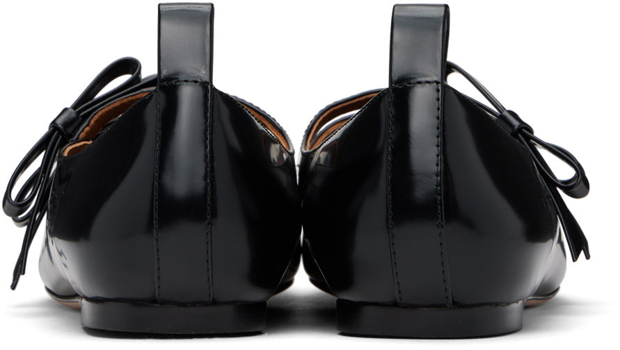Klä SHUSHU/TONG SHUSHU/TONG Double Bow Mary Jane Ballerina Flats Svart | MWDDAC04 LEA001, 1