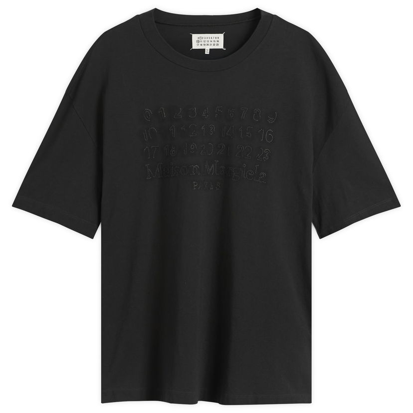 T-shirt Maison Margiela Maison Margiela Oversized T-Shirt with Numbers Logo and Paris Embroidery Svart | S50GC0705-S24567-855