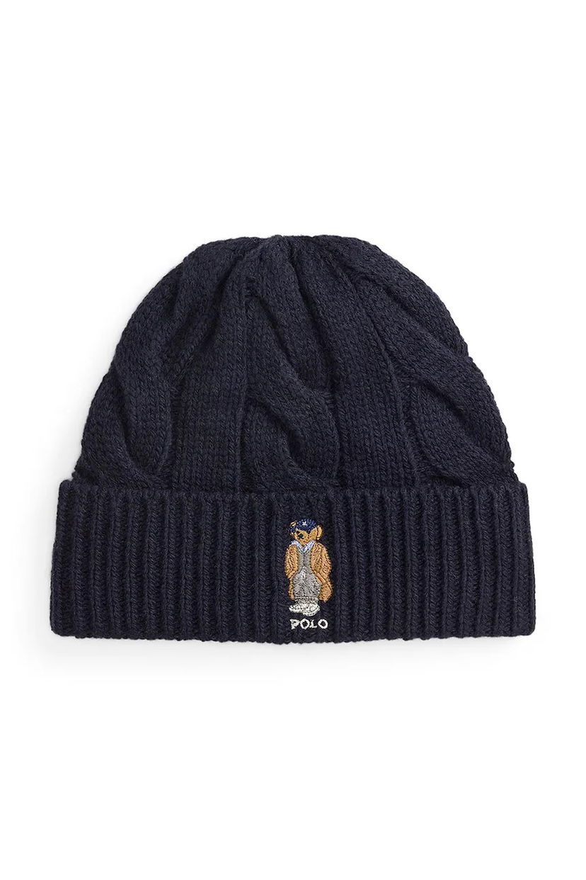 Mössa Polo by Ralph Lauren Polo Ralph Lauren Cable-Knit Beanie with Polo Bear Mörkblå | 455981433