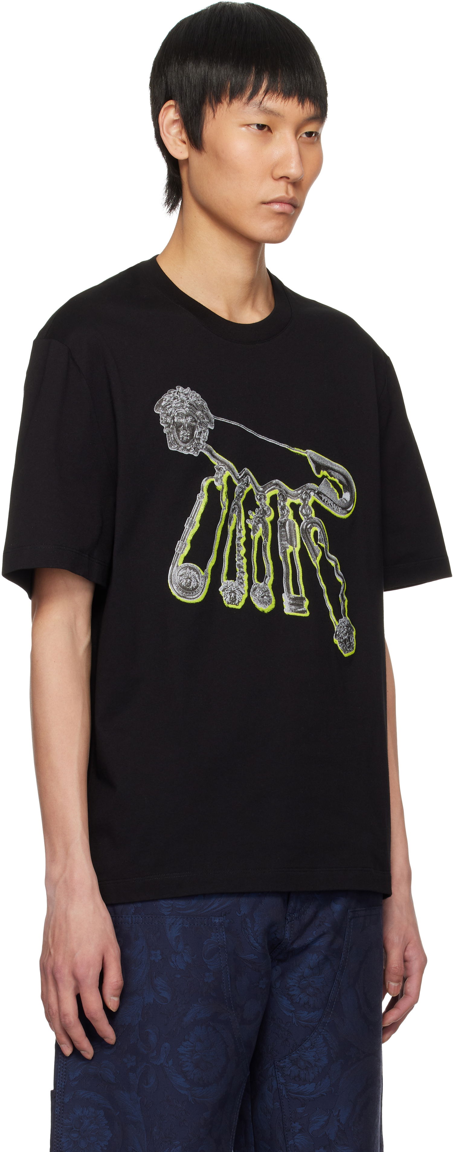 T-shirt Versace Versace 'Versace Pop Pin' T-Shirt Svart | 1013302_1A13423, 1