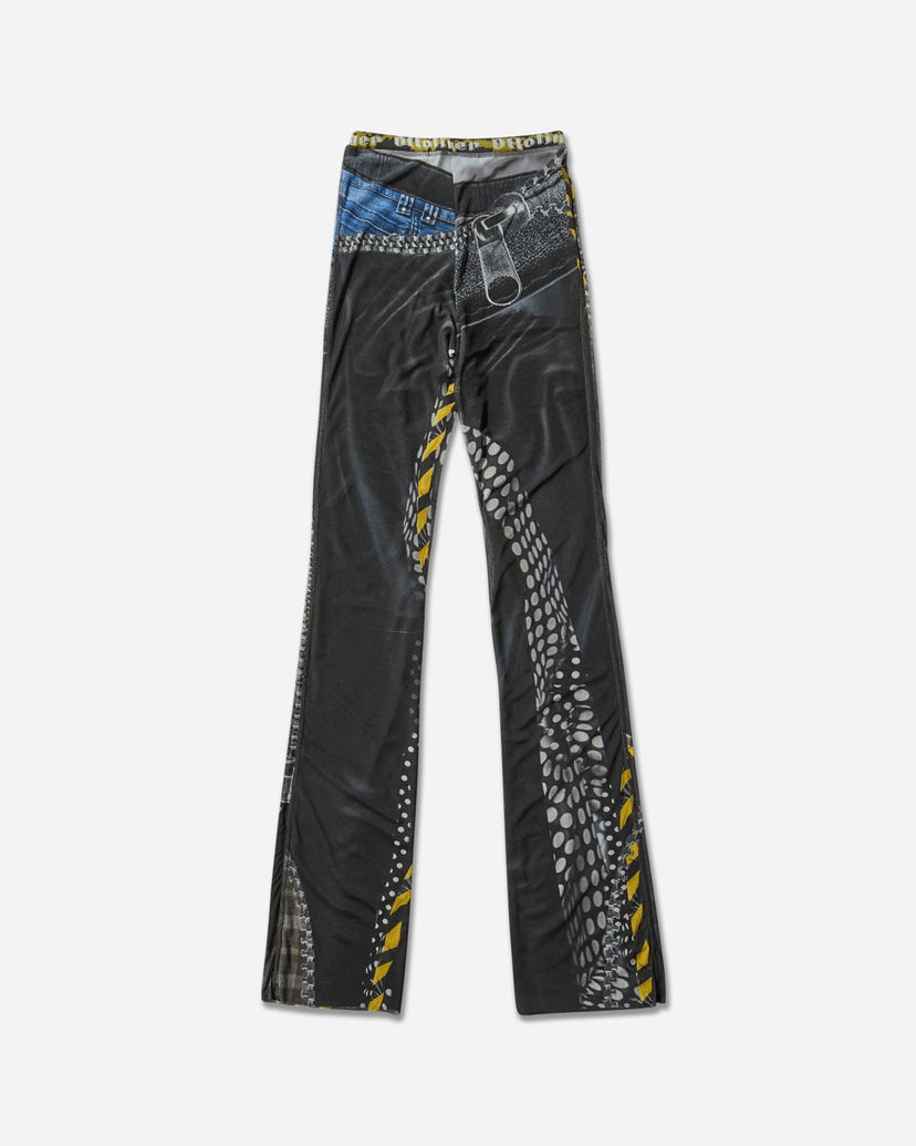 Byxor Ottolinger Mesh Flare Pants with Polka Dot and Zip Print Flerfärgad | 10120050104 PRIBLK