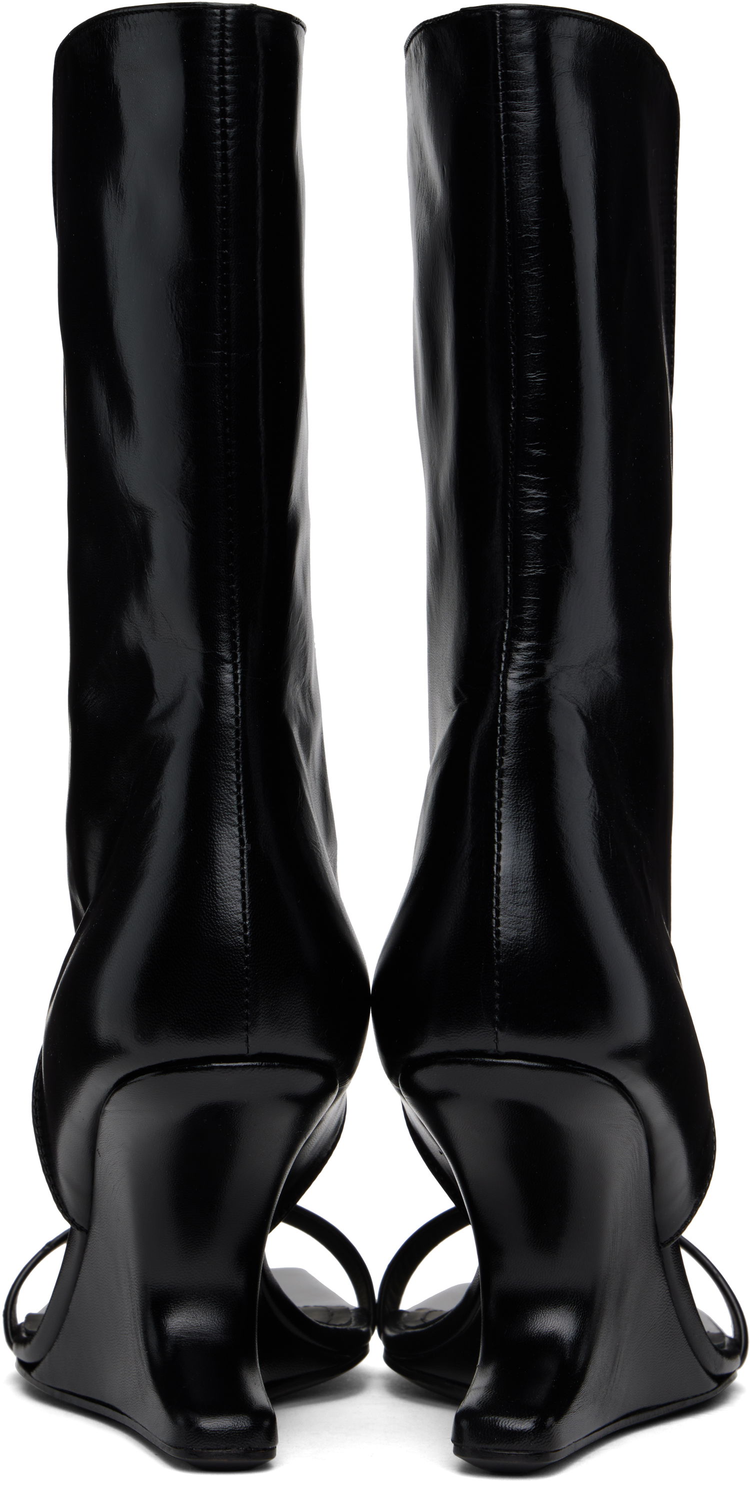 Sneakers och skor Rick Owens Rick Owens Hollywood Winged Cantilever Heeled Sandals Svart | RP01E7853 LGT, 1