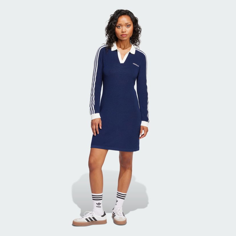 Klä adidas Performance Knitted Polo Dress Blå | JC7690