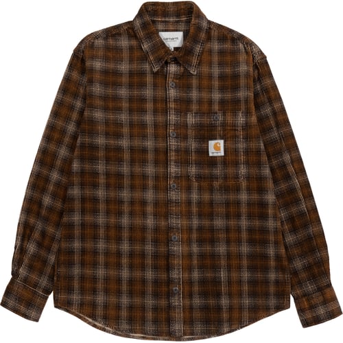 Skjorta Carhartt WIP Brown Checkered Corduroy Button-Up Shirt Brun | I029442