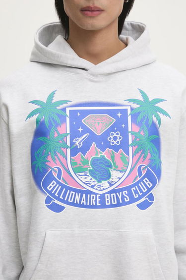 Sweatshirt BILLIONAIRE BOYS CLUB Billionaire Boys Club Tropical Crest Popover Hoodie Grå | B24447, 3