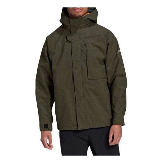 Parkas adidas Performance Terrex Outdoor Stay Warm 3-in-1 Hooded Jacket Grön | GE9895