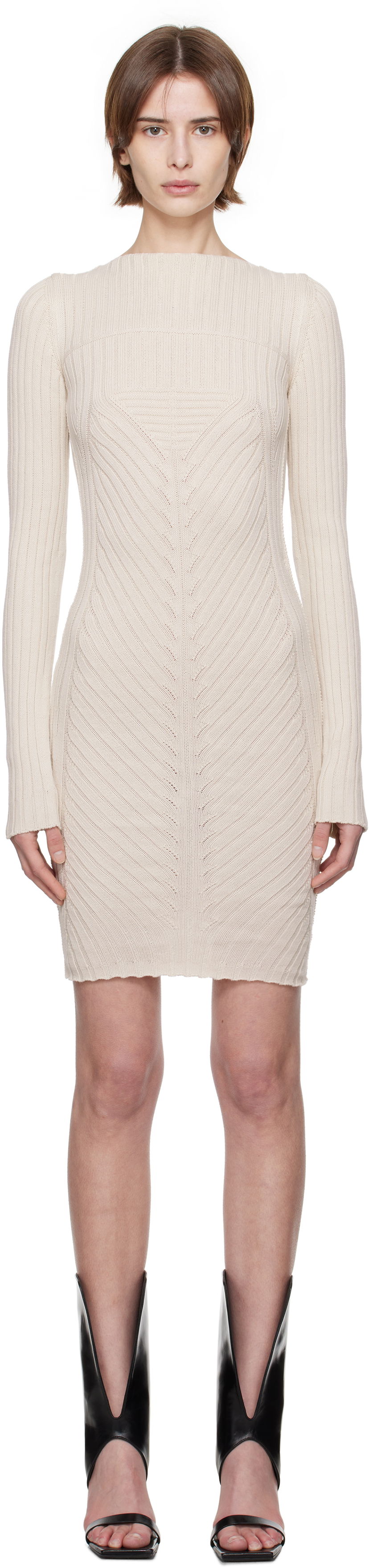 Klä Rick Owens Rick Owens Hollywood Knit Mini Dress Beige | RP01E7651 KEC