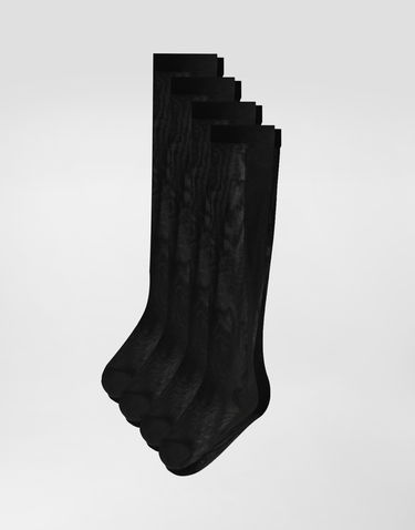 Strumpor Dolce & Gabbana Dolce & Gabbana Three-Pack of Knee-High Nylon Socks Svart | O4A44TON02SN0000, 1
