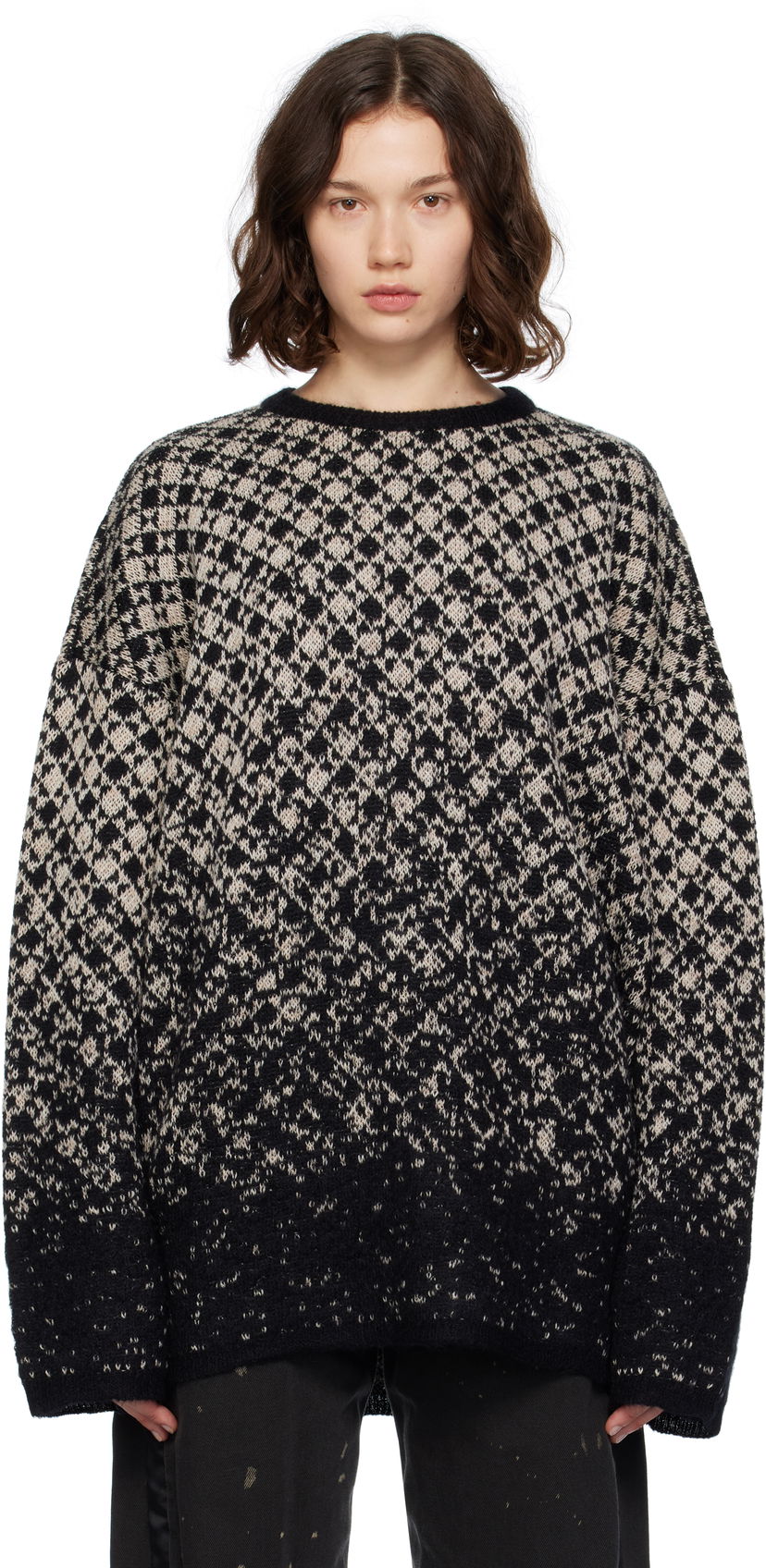Sweater Maison Margiela MM6 Maison Margiela Wool & Mohair Dip Dye Sweater Svart | S52HL0051 M13136