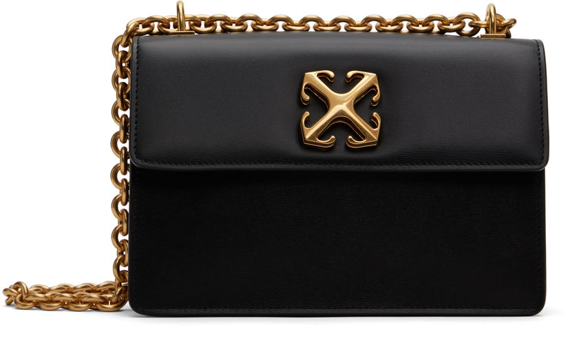 Axelväska Off-White Jitney 2.0 Catena Scorrevole Shoulder Bag Svart | OWNN154C99LEA0011000