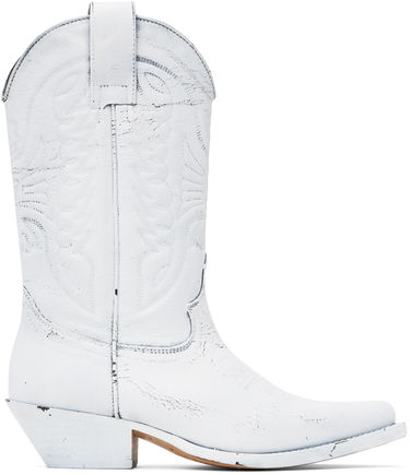 Rockar Maison Margiela MM6 Maison Margiela Painted Cowboy Boots Vit | SH3WW0003 P8299, 0