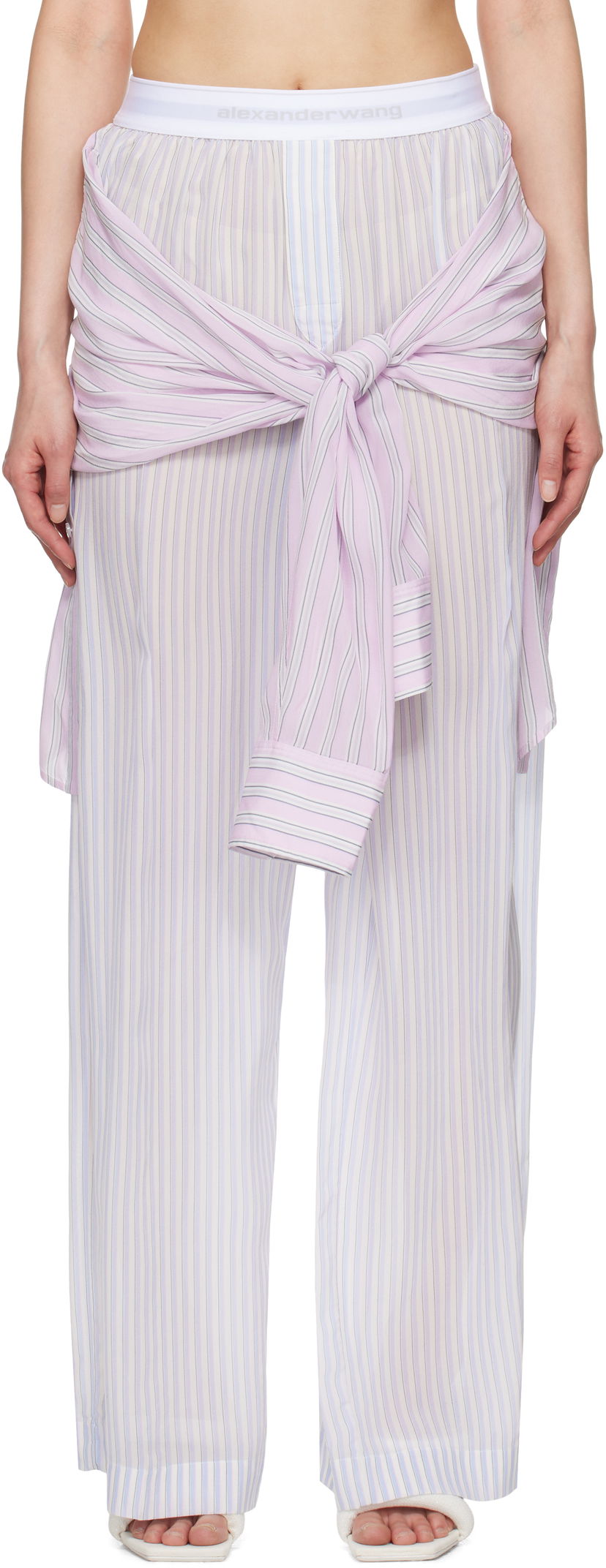 Byxor Alexander Wang Alexander Wang Pre-Styled Boxer Striped Trousers Flerfärgad | 1WC2254829