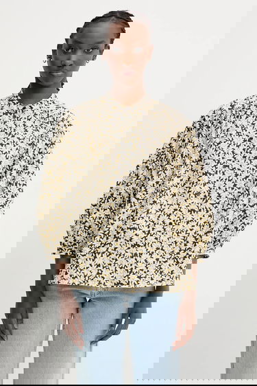 Skjorta MAISON KITSUNÉ Maison Kitsuné Maxi Sleeve Relaxed Fit Shirt Svart | OW00417WC5048, 0