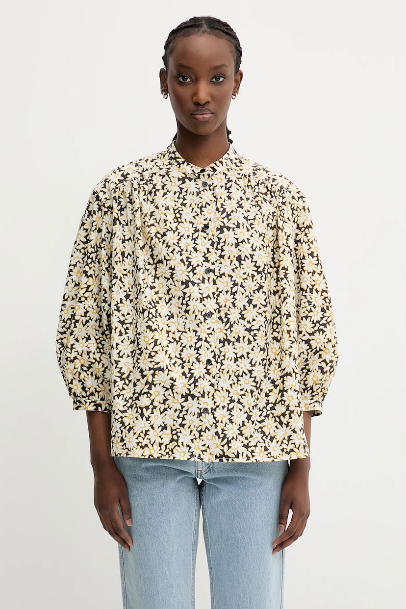 Skjorta MAISON KITSUNÉ Maison Kitsuné Maxi Sleeve Relaxed Fit Shirt Svart | OW00417WC5048