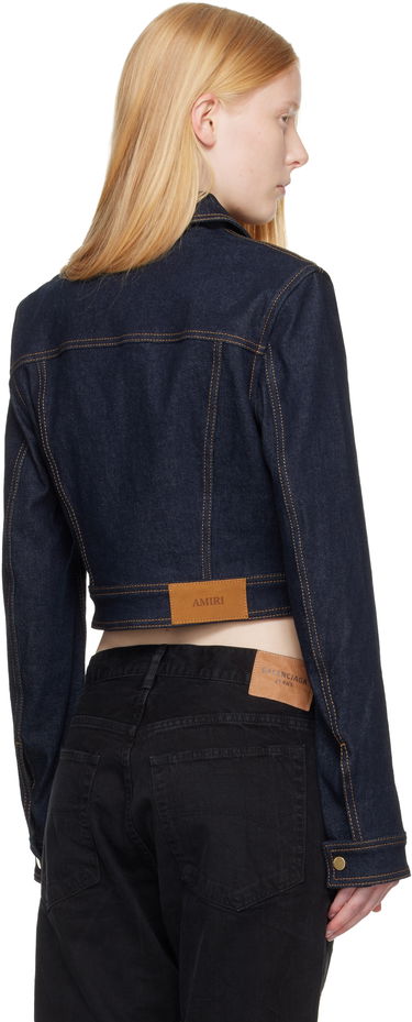 Jacka AMIRI AMIRI Zip Up Cropped Denim Jacket Blå | AWDNWJ1007, 2