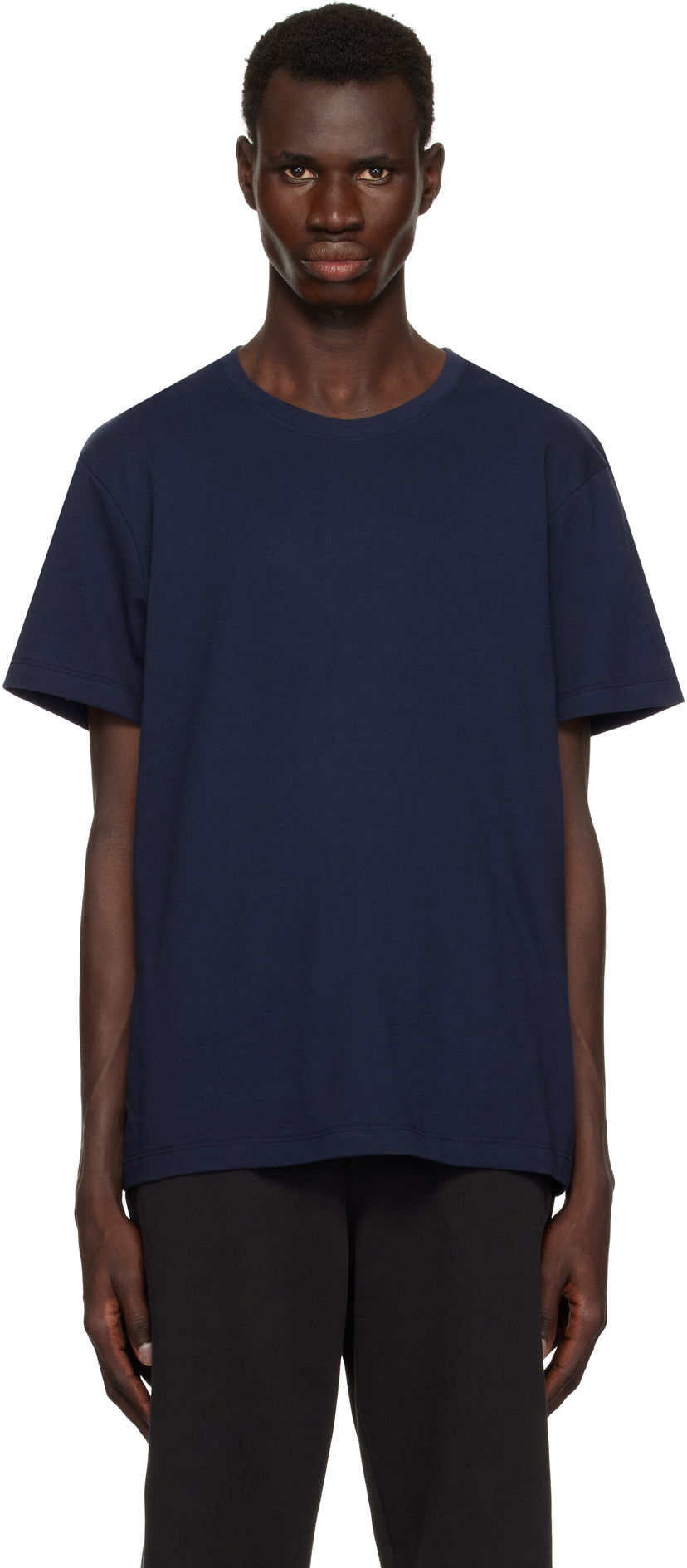 T-shirt SKIMS SKIMS Cotton Classic T-Shirt Mörkblå | TP-TSH-5701M-NAVY