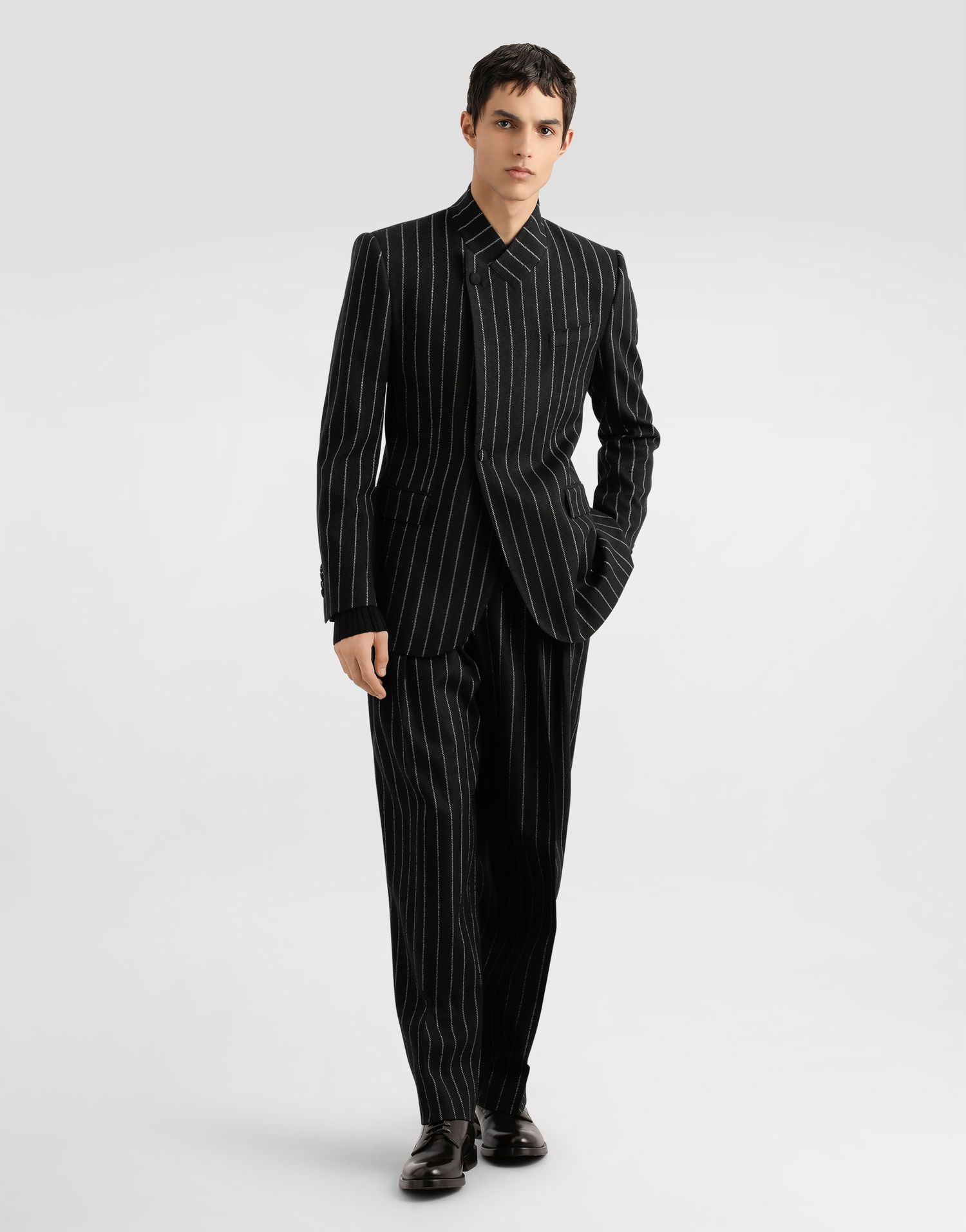 Jacka Dolce & Gabbana Dolce & Gabbana Sicilia Single-Breasted Pinstripe Jacket Svart | G2VO4TFRMD4S8051, 1