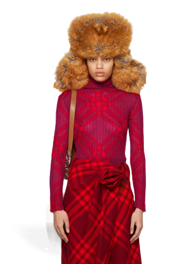 Sweater Burberry Check Turtleneck Rosa | 8076508