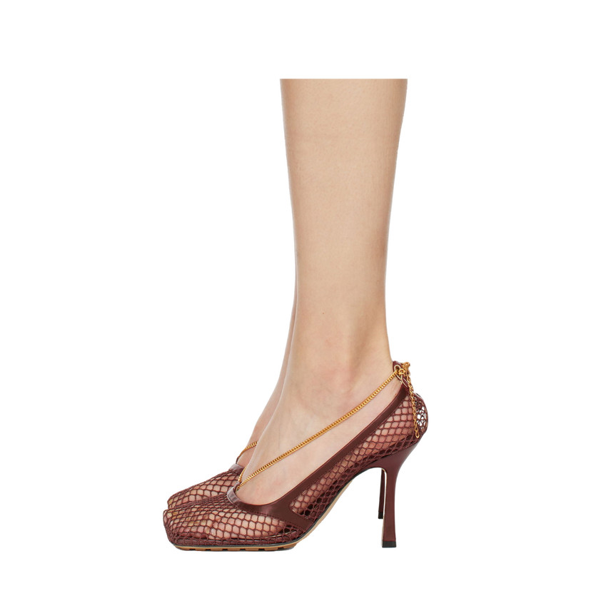 Sneakers och skor Bottega Veneta Stretch Heeled Sandals "Burgundy" Bourgogne | 578321 VBPS1