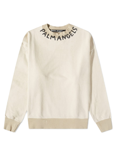 Sweatshirt Palm Angels Neck Logo Crew Sweat Beige | PMBA065S23FLE0090110