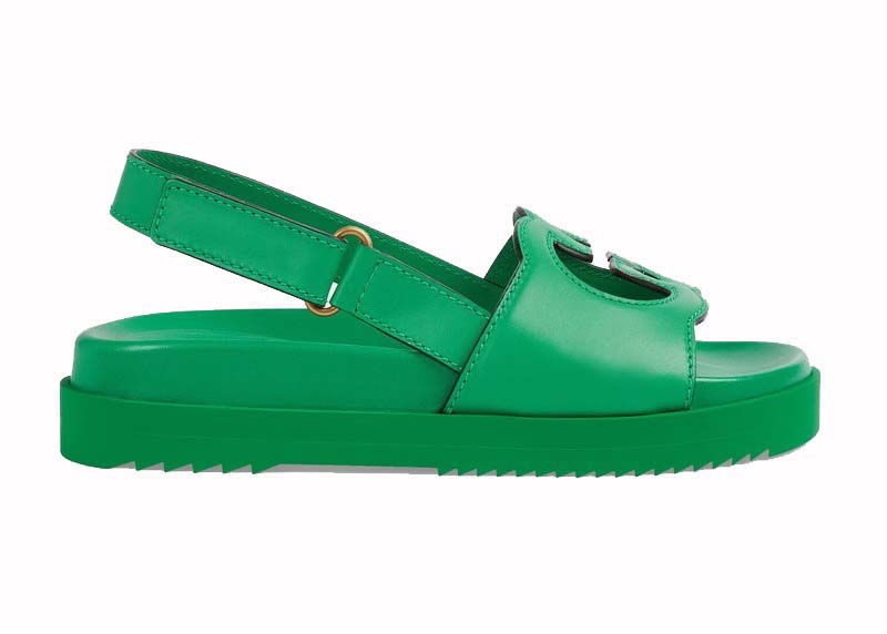 Sneakers och skor Gucci GG Platform Sandal Green Grön | 738687 US000 3727, 0