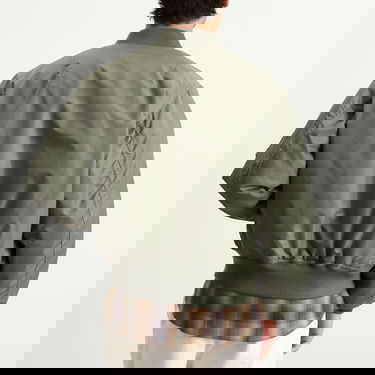 Bomberjacka BEAMS MA1 Bomber Jacket with Ribbed Trims, Zip Closure, Snap Pockets, and Orange Lining Grön | 1118-5607-139-67, 3