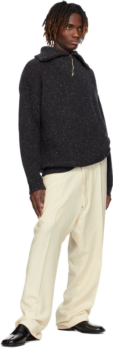 Sweater Maison Margiela Maison Margiela Half-Zip Donegal Wool Sweater Grå | S50HL0039 M13094, 3