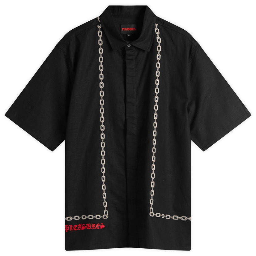 Skjorta Pleasures Pleasures Chain Shirt, Size Large Svart | P25SU003-BLK
