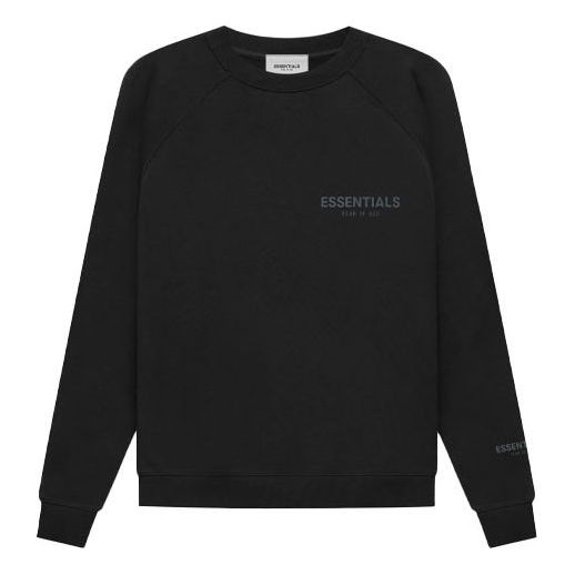 Sweater Fear of God Essentials Pullover Crewneck Sweatshirt Svart | FOG-FW21-172