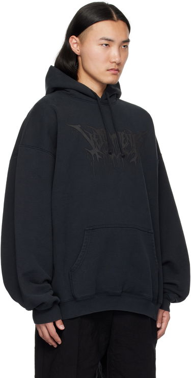 Sweatshirt VETEMENTS Vetements Drip Metal Oversized Hoodie Svart | UA66HD730B, 1