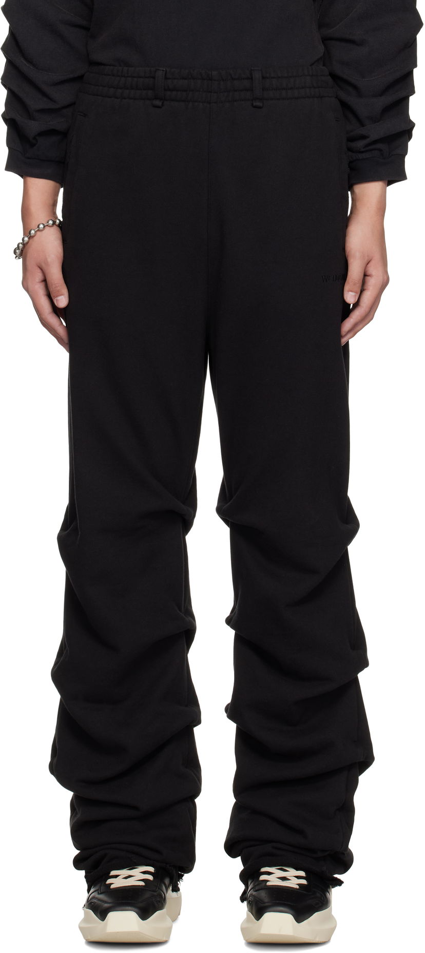 Träningsbyxor We11done We11done Wrinkled Straight Jogger Sweatpants Svart | WD-TA0-25-724-U-BK