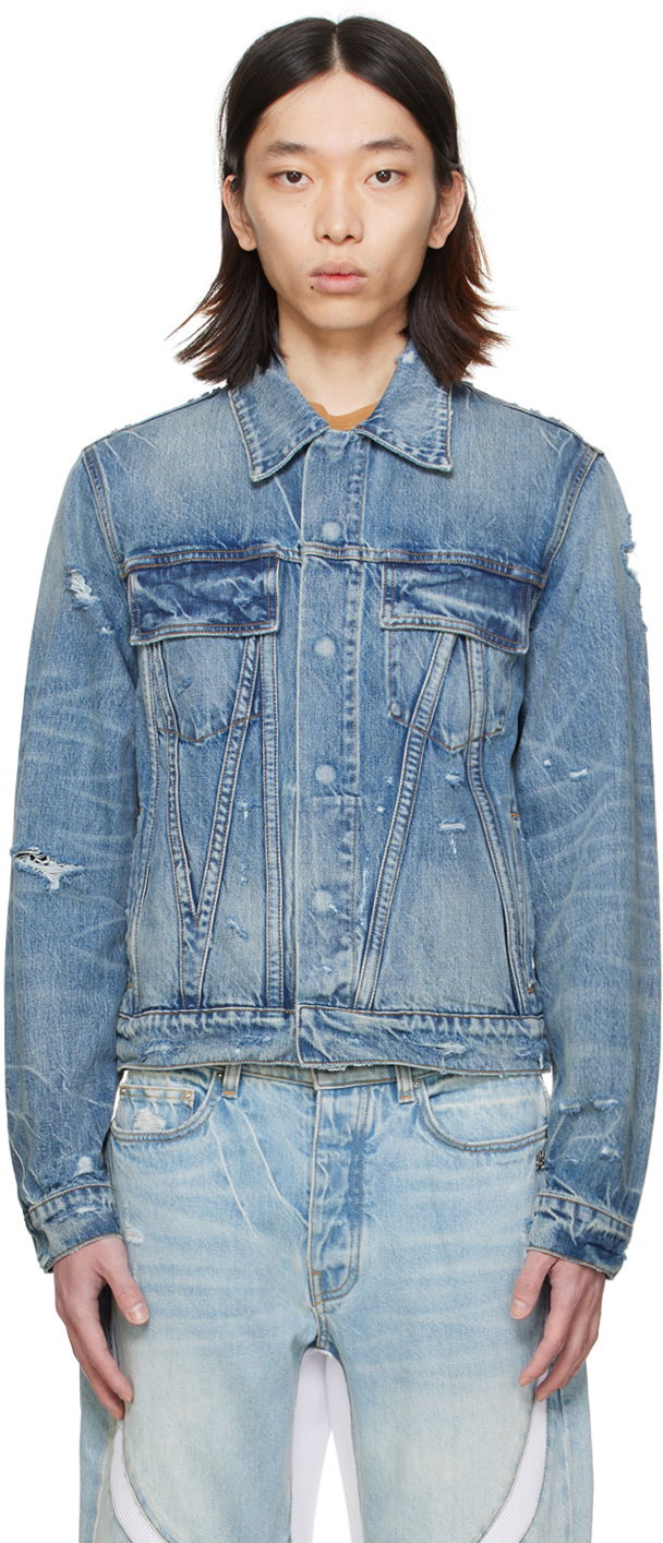 Jacka AMIRI 'MA' Denim Jacket Blå | AMDNTR1001