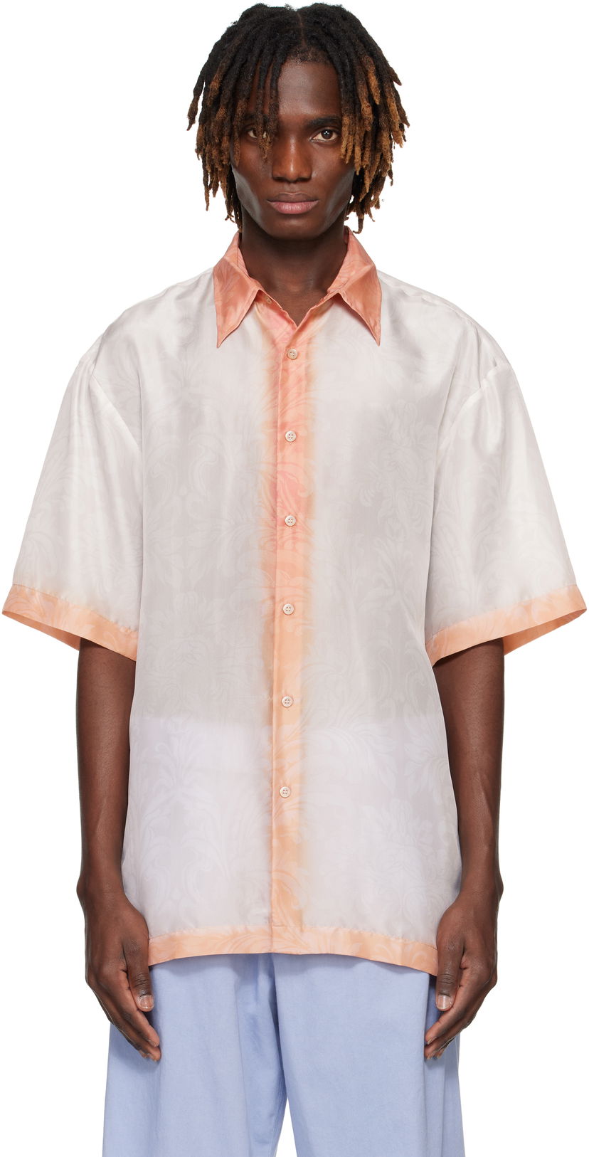 Skjorta Dries Van Noten Dries Van Noten Silk Dip Dye Shirt Orange | 251-020700-1201