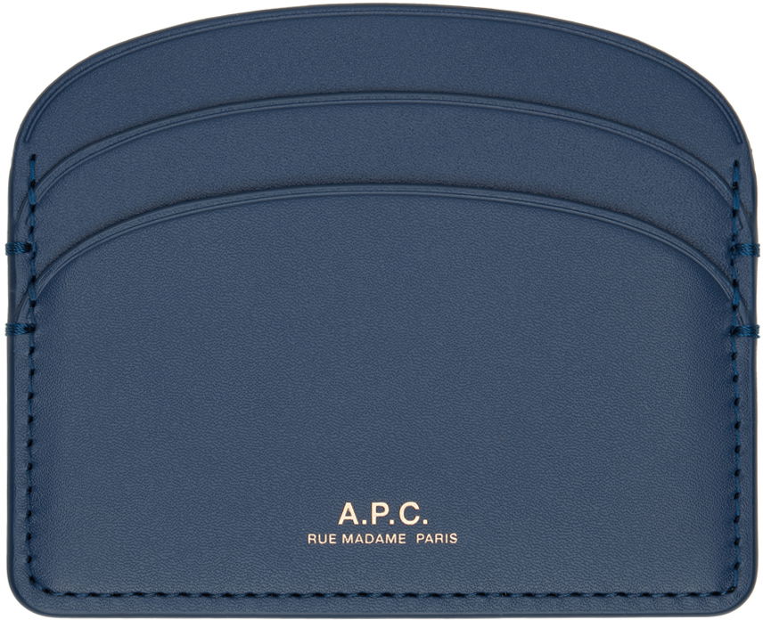 Ryggsäckar och väskor A.P.C. Navy Demi-Lune Card Holder Mörkblå | PXAWV-F63270, 0