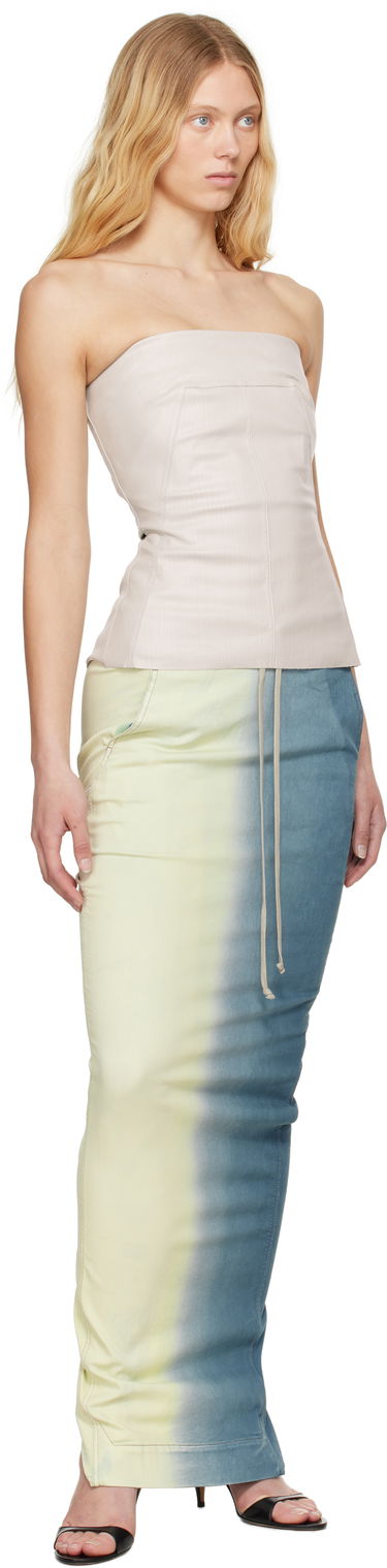 Kjol Rick Owens Rick Owens DRKSHDW Pull On Pillar Maxi Skirt Blå | DS01E3332 SDDE, 3
