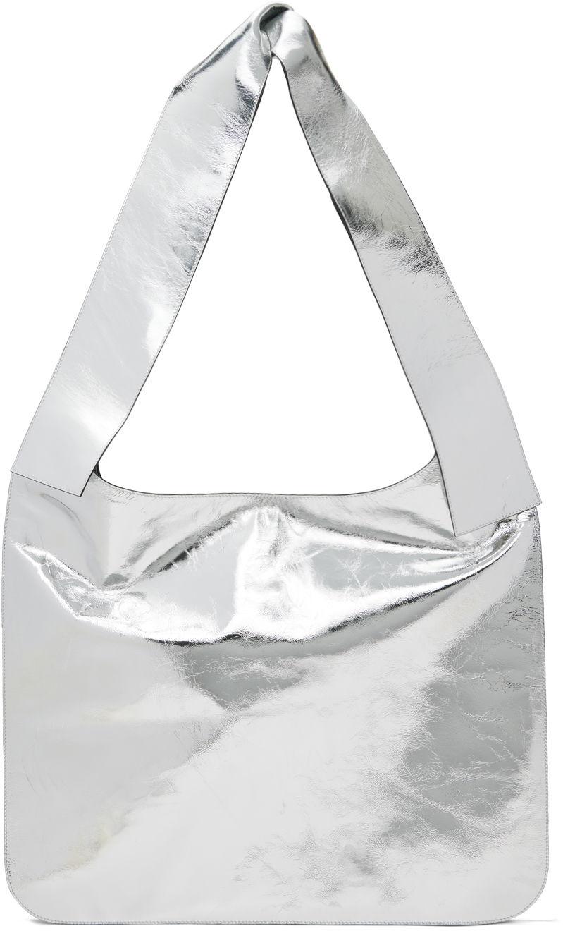 Axelväska We11done We11done Knotted Shoulder Bag Metallisk | WD-AB3-22-477-U-SV