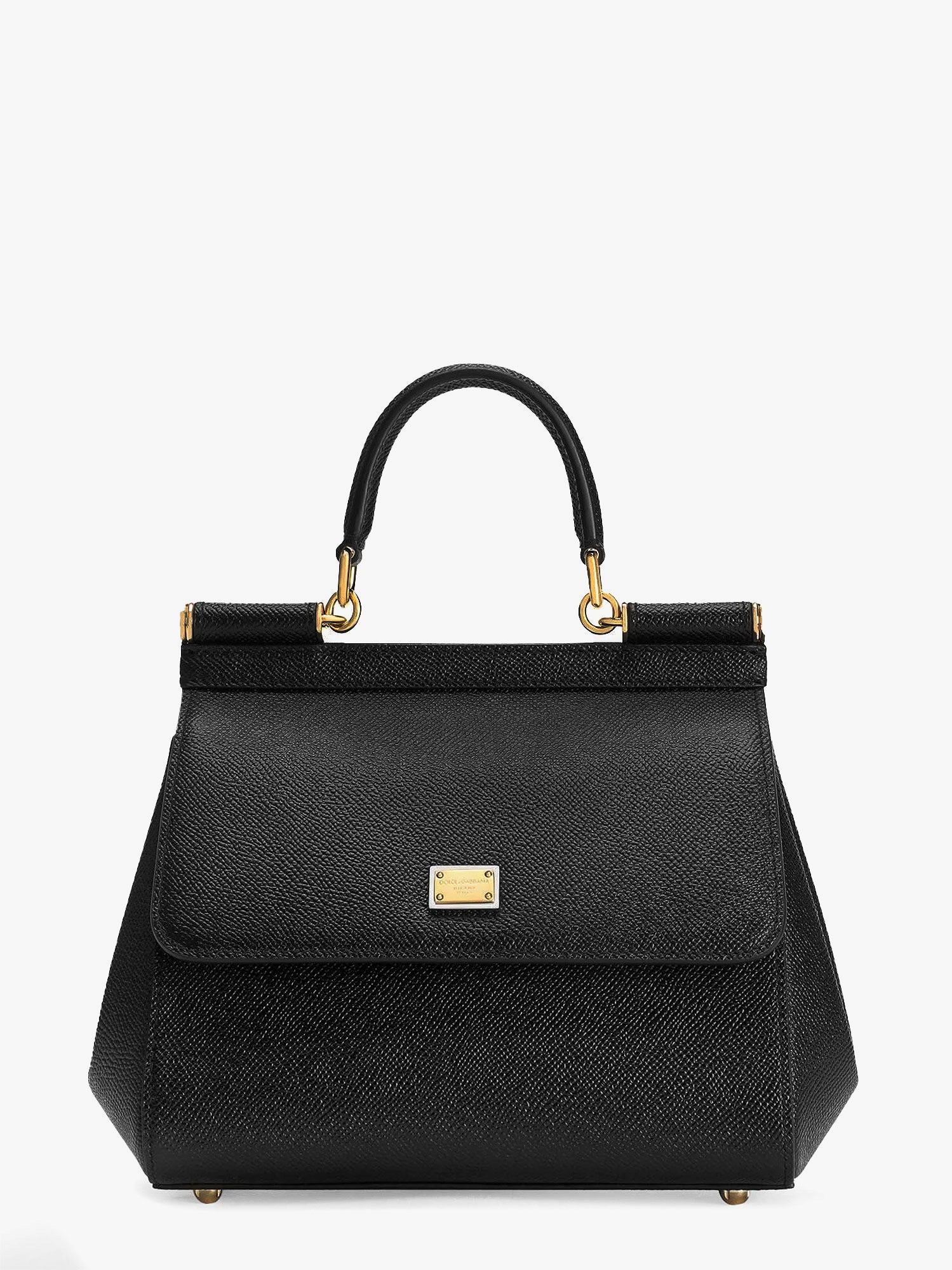 Handväska Dolce & Gabbana Sicily Medium Dauphine Leather Top Handle Bag Dolce & Gabbana Svart | BB6003B100180999, 0