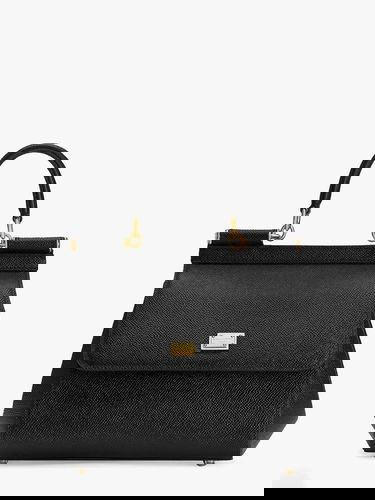 Handväska Dolce & Gabbana Sicily Medium Dauphine Leather Top Handle Bag Dolce & Gabbana Svart | BB6003B100180999, 0