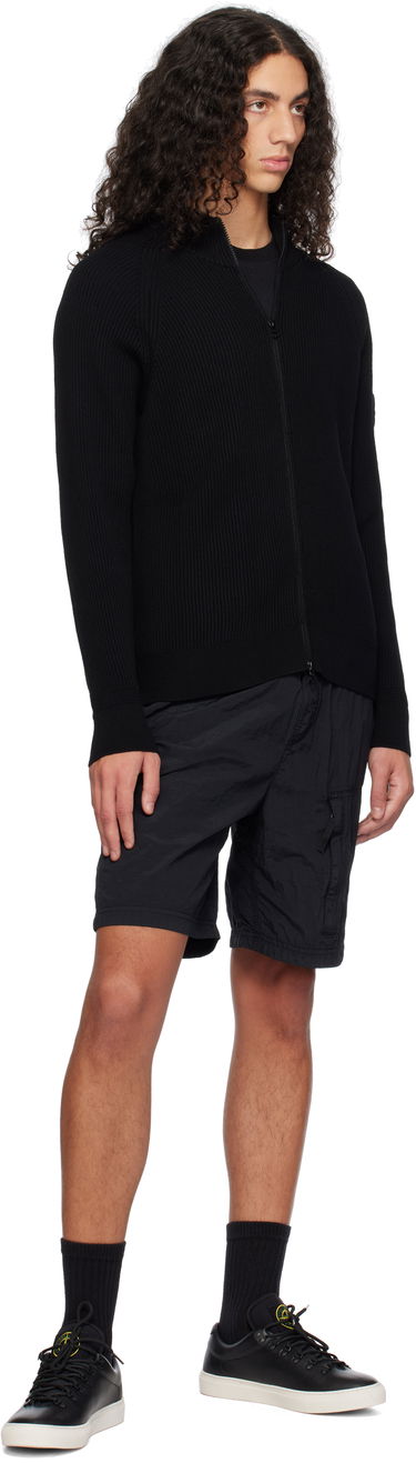 Sweater Stone Island Full Rib RWS Wool Zip-Up Jacket Svart | 8115519C2, 4