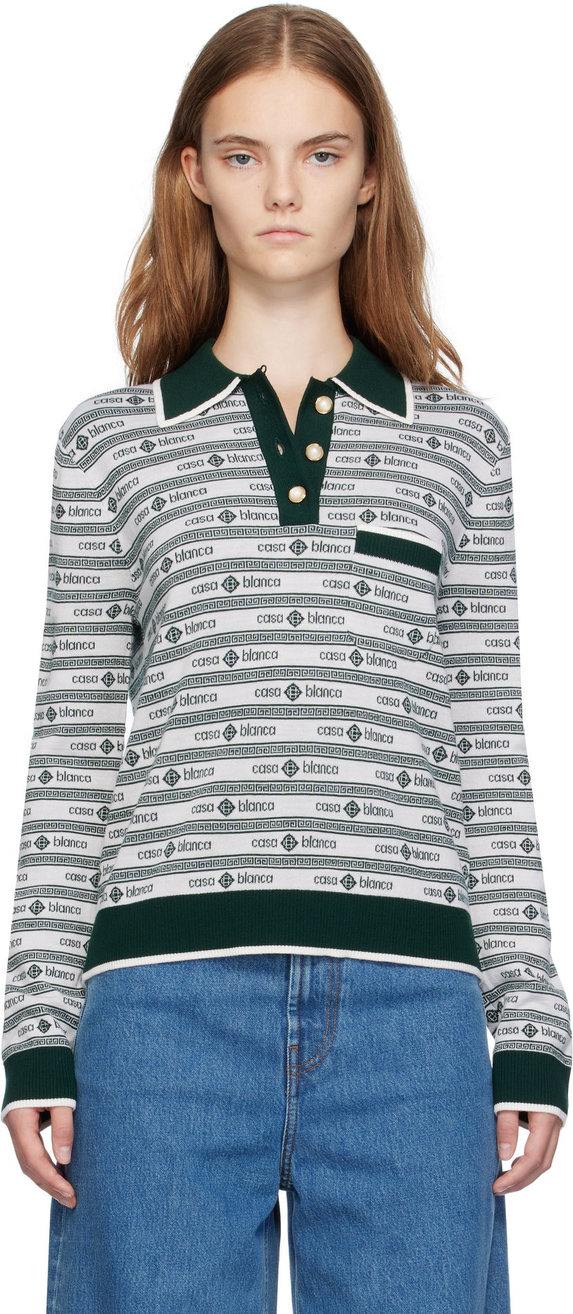 Polotröja Casablanca Logo Classic Polo Grå | WF24-KW-801-01