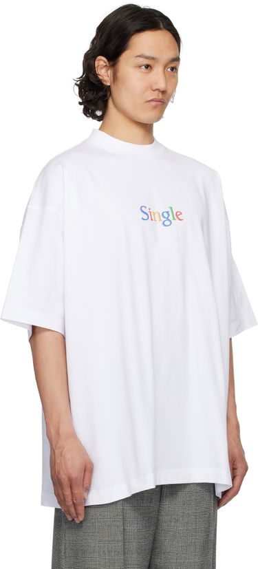 T-shirt VETEMENTS Vetements 'Single' Oversized T-Shirt Vit | UA66TR700W, 4