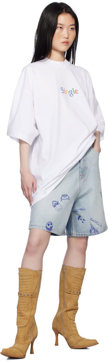 T-shirt VETEMENTS Vetements 'Single' Oversized T-Shirt Vit | UA66TR700W, 3