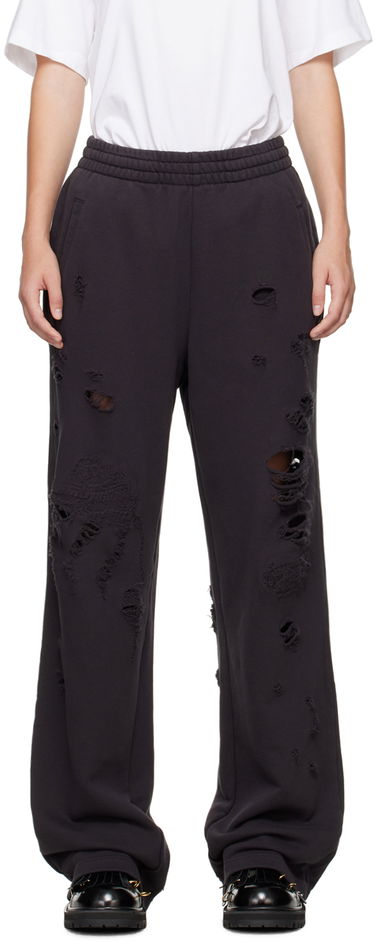 Träningsbyxor We11done We11done Distressed Sweatpants Svart | WD-TA2-24-728-U-BK, 0