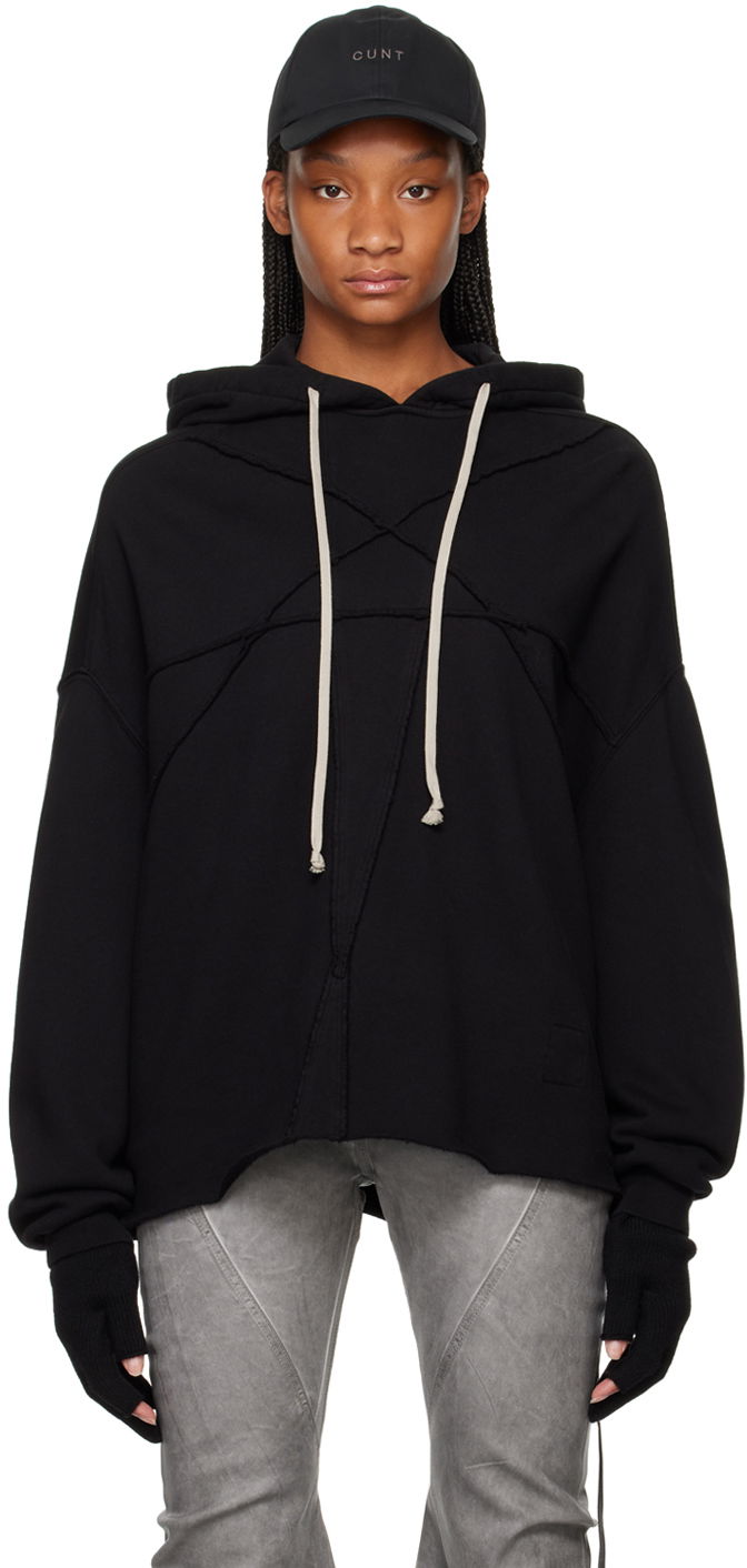 Sweatshirt Rick Owens Crater Hoodie Svart | DS02D2221 FET1